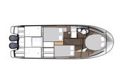 Jeanneau Merry Fisher 1095 Flybridge - diagram of cabins layout Jeanneau Merry Fisher 1095 Flybridge