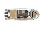 Jeanneau Merry Fisher 895 Sport - layout diagram of deck and wheelhouse interior Jeanneau Merry Fisher 895 Sport