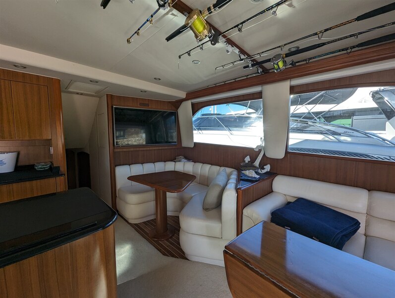 Viking 54 Convertible salon dinette Viking Yachts 54' Convertible