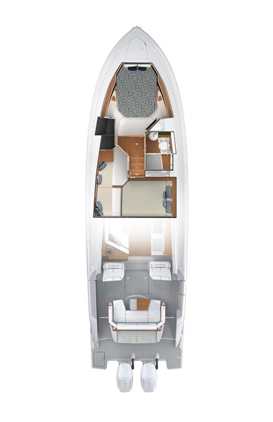 43le-planview-lounge module-Standard Interior Plan View Tiara Yachts 43 LE