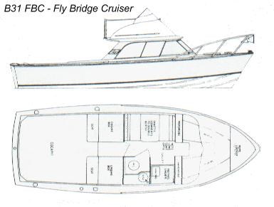 Bertram 31 Fbc layout Bertram Yacht 31' Fbc