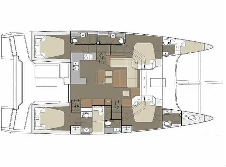 layout Dufour Catamaran 48