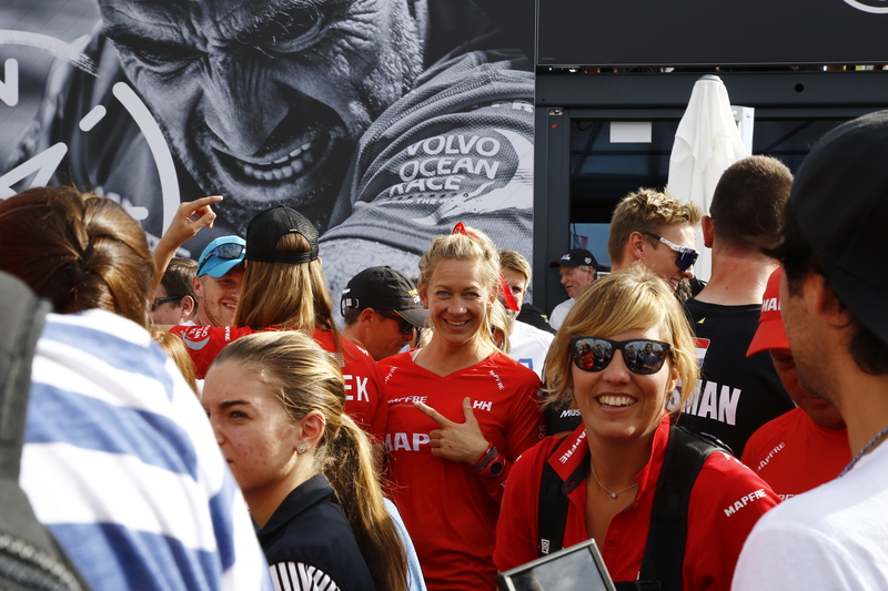 Sailors terass Sailors meet upp before take off. Volvo Ocean Race 2017-18