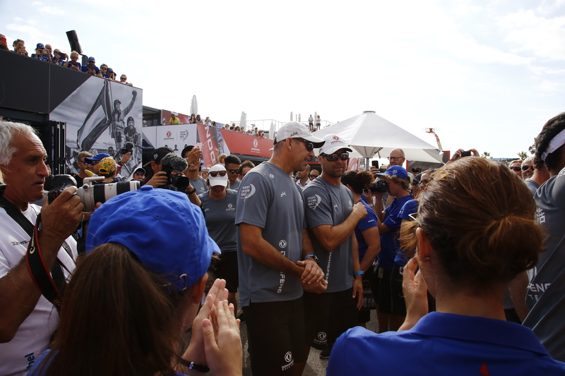 Sailors terass Sailors meet upp before take off. Volvo Ocean Race 2017-18